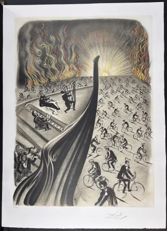 石版画 Dali - Symphony Bicyclette