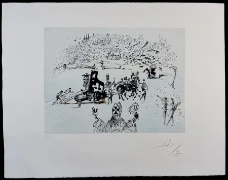 版画 Dali - Tauramachie Surrealiste The Piano in The Snow