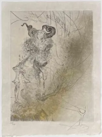 干刻版画 Dali - Tete de Veau