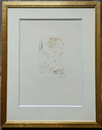 版画 Dali - The Betrothed of the King of Algarve, Original Hand-signed  Etching in colours, 1972