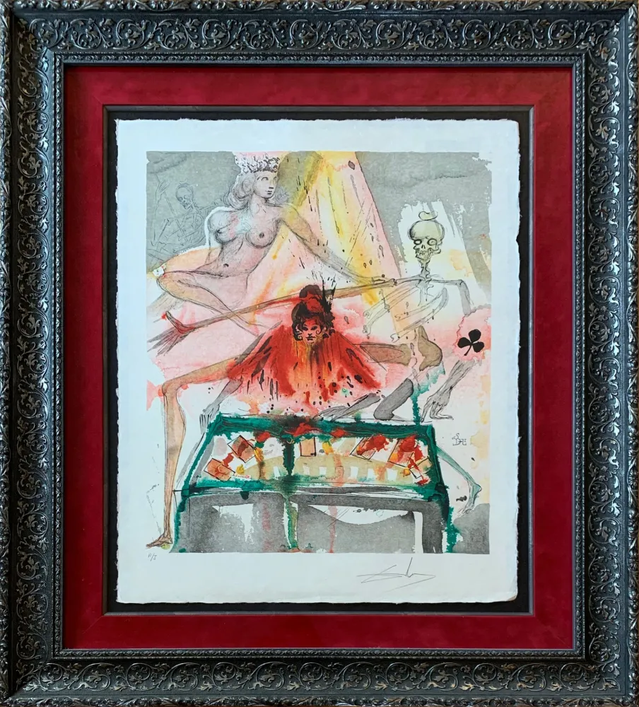 石版画 Dali - The Cards Spell Death to Carmen