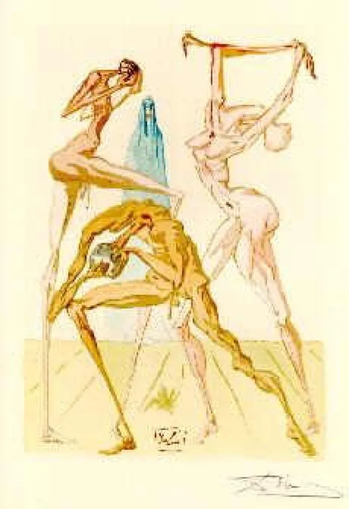 石版画 Dali - The Divine Comedy - Hell - Chant 19