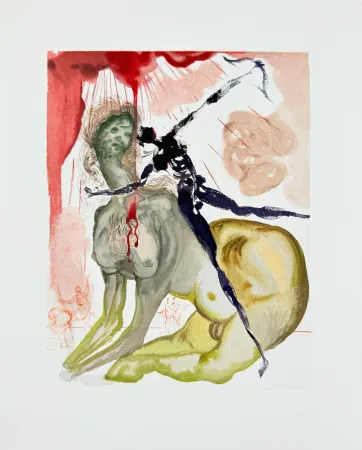 木刻 Dali - The Inferno, Canto 12 - The Minotaur