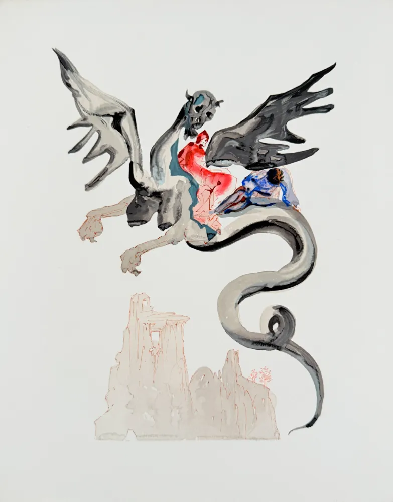 木刻 Dali - The Inferno, Canto 17 - The Usurers