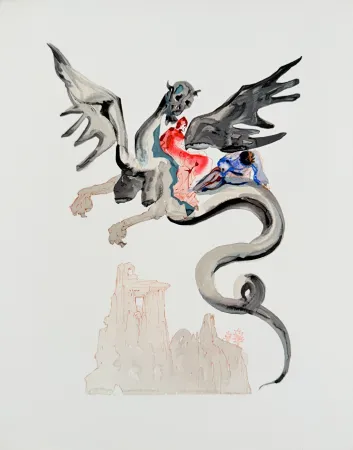 木刻 Dali - The Inferno, Canto 17 - The Usurers