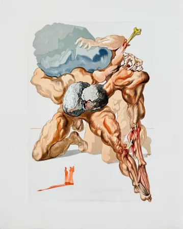 木刻 Dali - The Inferno, Canto 7 - The Avaricious and the Prodigal