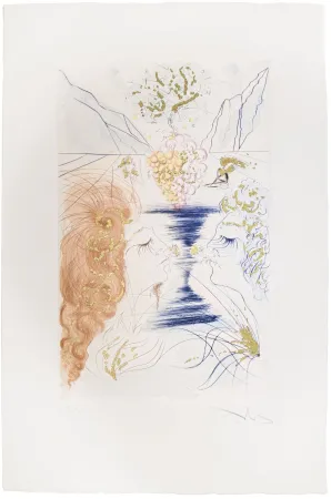 干刻版画 Dali - The kiss