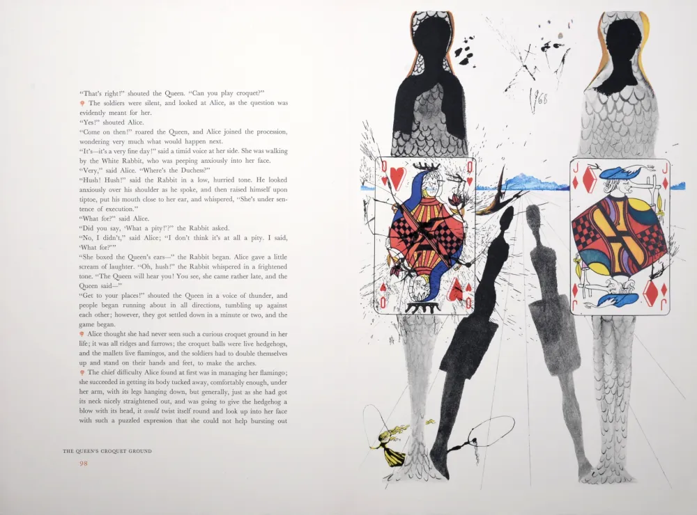 照相凹版 Dali - The Queen's Croquet Ground, Alice's Adventures in Wonderland, 1969