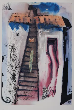 照相凹版 Dali - The Rabbit Sends in a Little Bill,  Alice au Pays des Merveilles, 1969