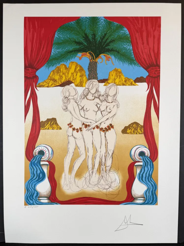 石版画 Dali - The Three Graces of Hawaii