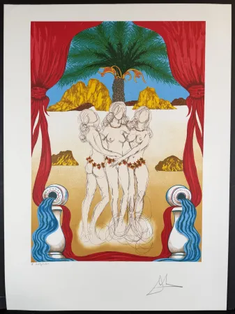 石版画 Dali - The Three Graces of Hawaii