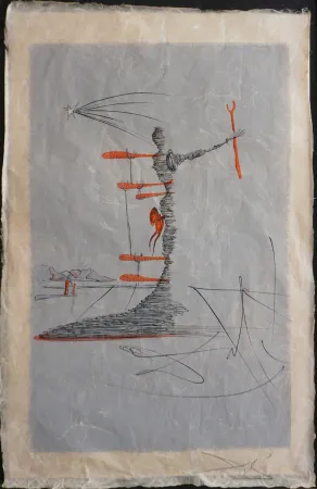 石版画 Dali - The Woman in The Cosmos Dominating The World