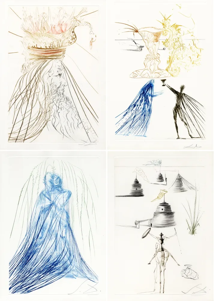 插图书 Dali - TRISTAN ET ISEULT. 42 pointes-sèches signées (1970).