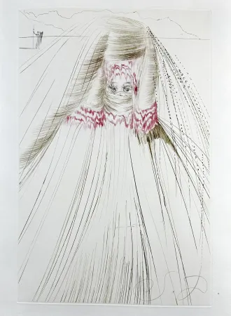 版画 Dali - Tristan et Iseult The Queen with Silk Tunic