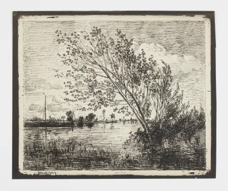 无技术 Daubigny - Le bouquet d'aunes (The bunch of alders)
