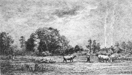 蚀刻版画 Daubigny - Lever de lune