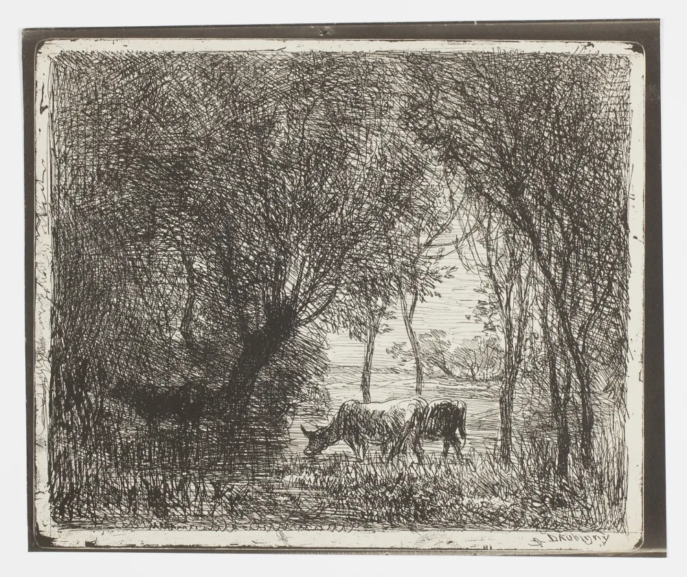 无技术 Daubigny - Vaches sous Bois (Cows in the Woods, Cows under Trees)