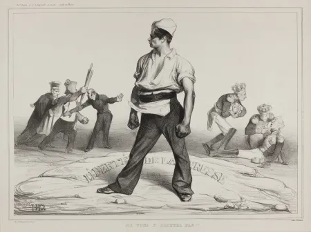 石版画 Daumier - Liberté de la Presse - Ne vous y frottez pas!