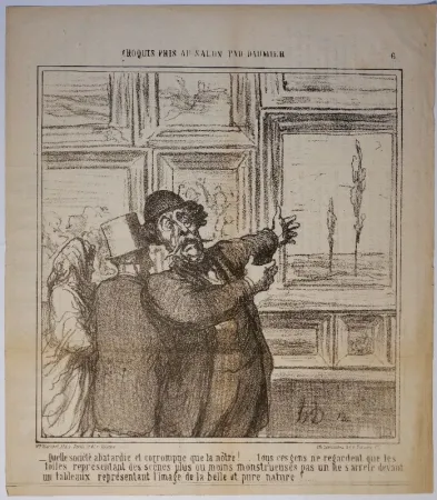 石版画 Daumier - – Quelle société abatardie et corrompue que la nôtre!.....