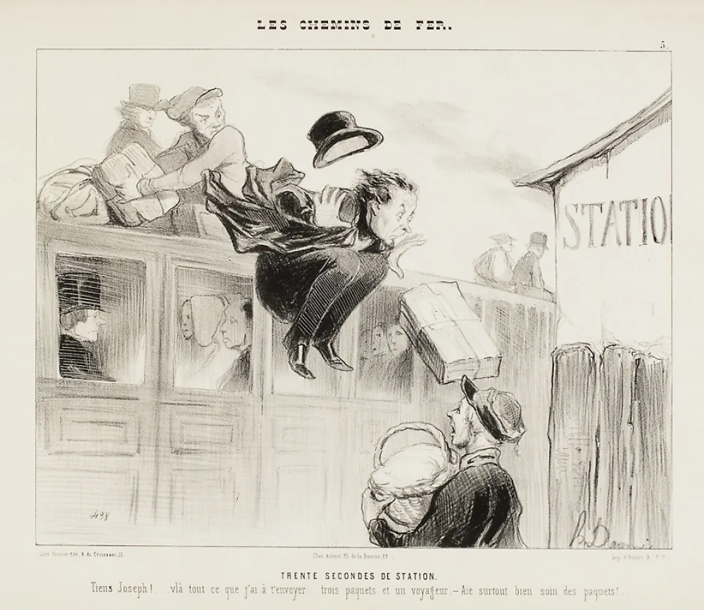 石版画 Daumier - Trente Secondes de Station (30 seconds stay)