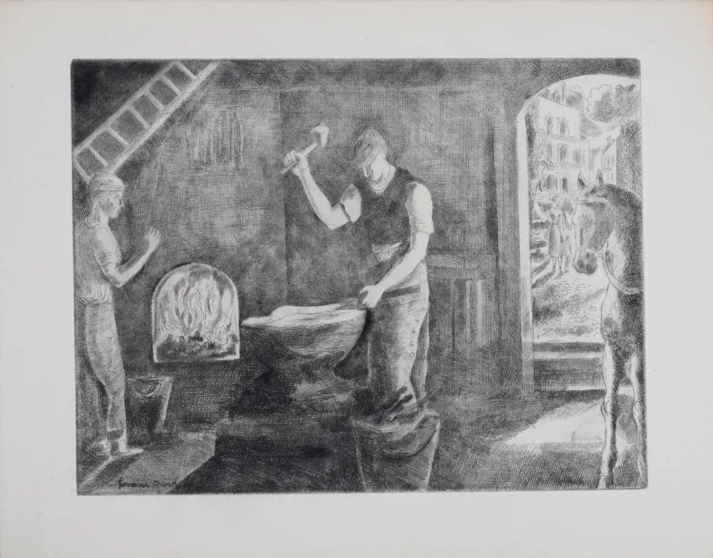 蚀刻版画 David - Forgeron, 1946