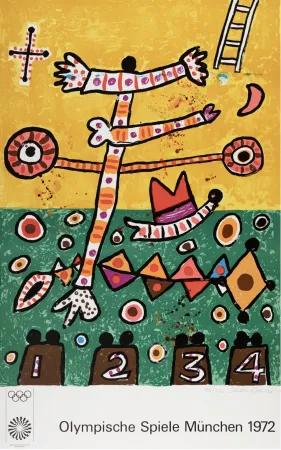 石版画 Davie -  Untitled, from the Munich Olympics Portfolio, 1971 - Hand-signed