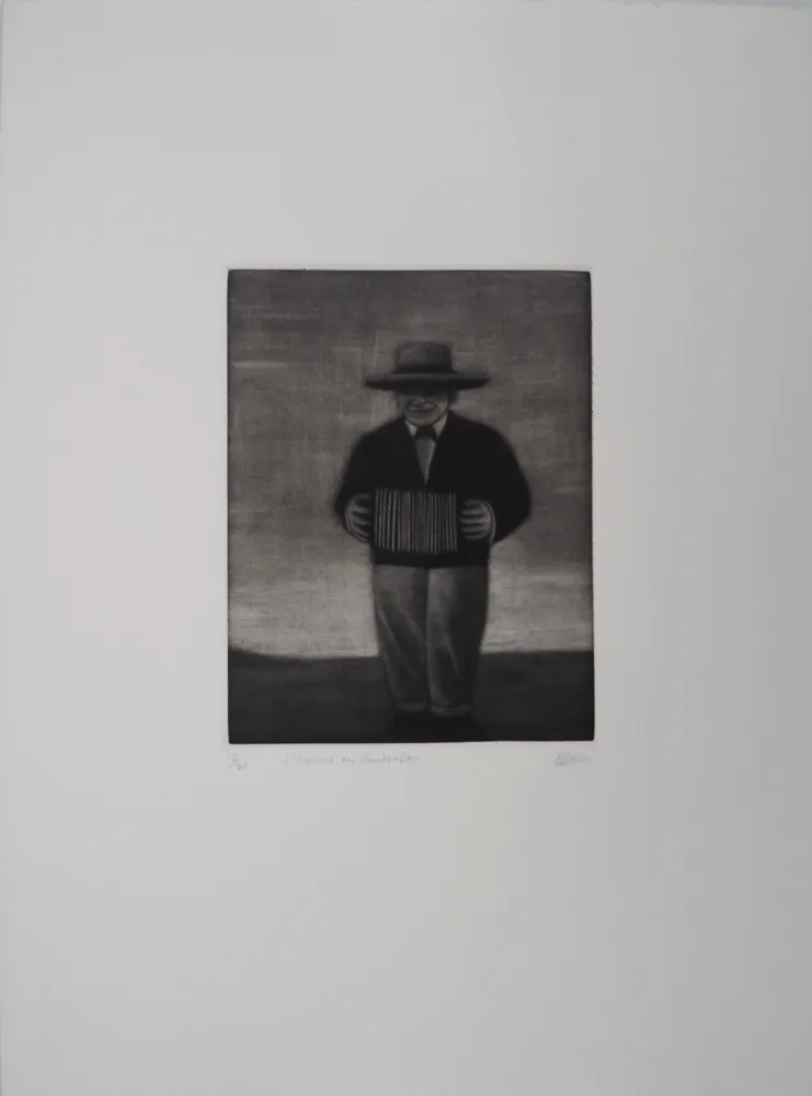 版画 Davies - L'homme au bandonéon