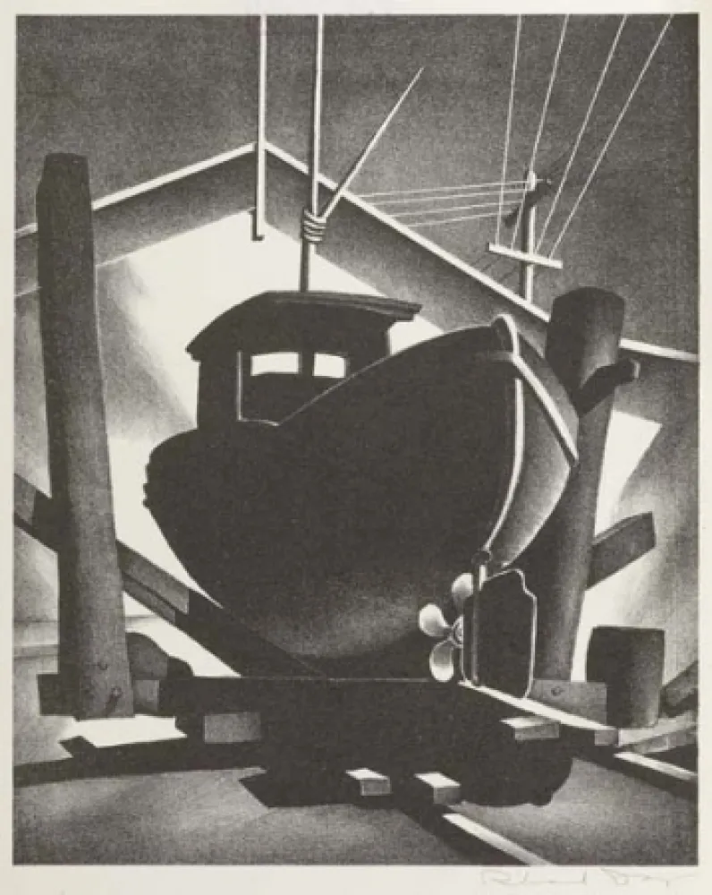 石版画 Day - Boat on the Ways