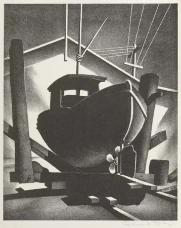 石版画 Day - Boat on the Ways