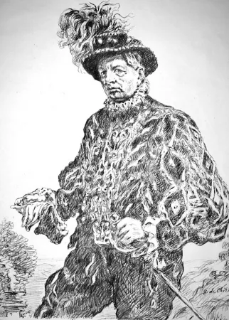 石版画 De Chirico - Autoritratto in costume