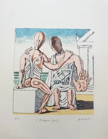 石版画 De Chirico - Colloquio segreto