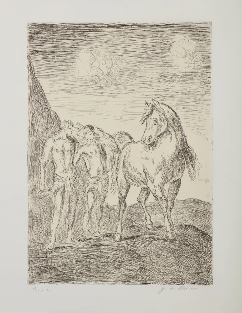 蚀刻版画 De Chirico - Dioscuri