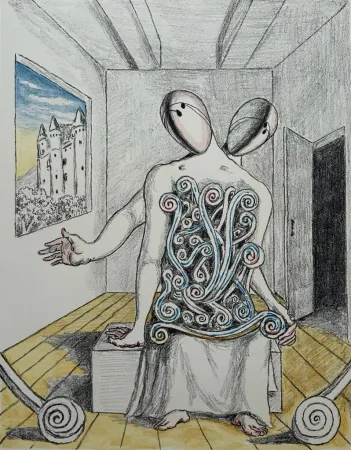 石版画 De Chirico - Gli amici orientali