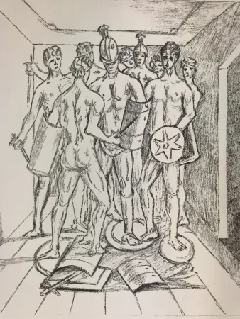石版画 De Chirico - I gladiatori