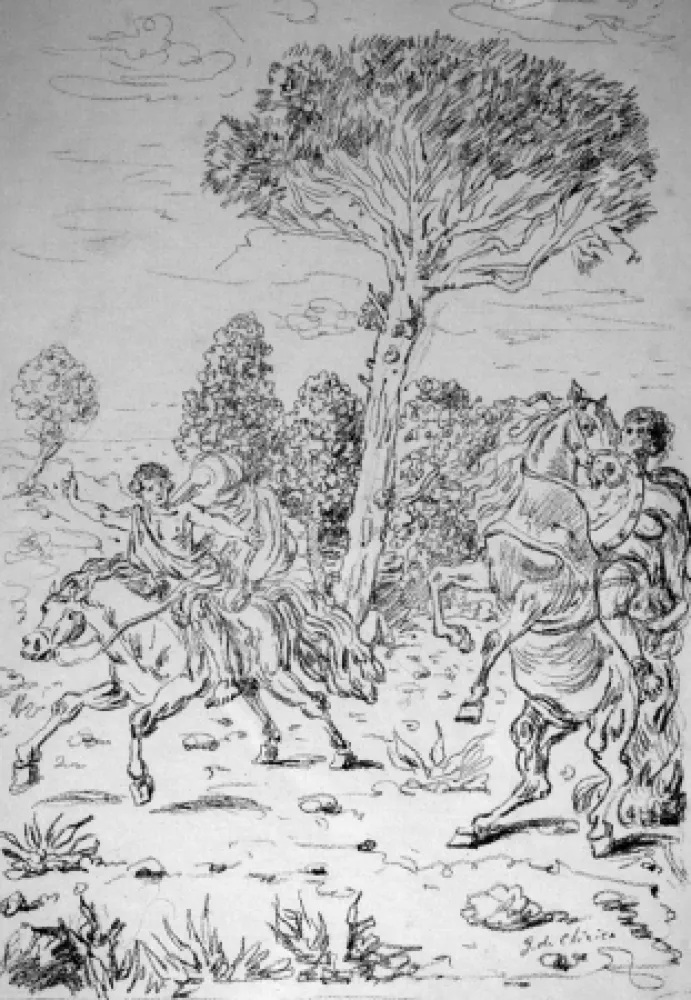 石版画 De Chirico - I monomachi