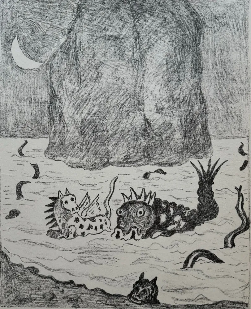 石版画 De Chirico - I mostri