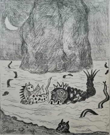 石版画 De Chirico - I mostri