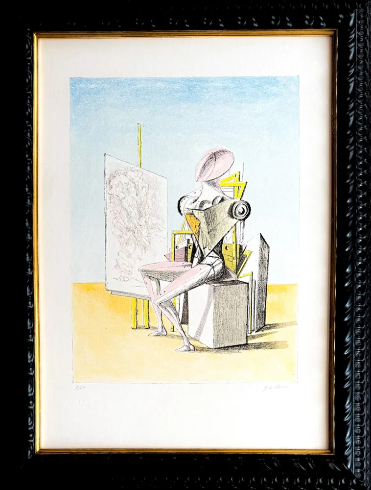石版画 De Chirico - Il pittore