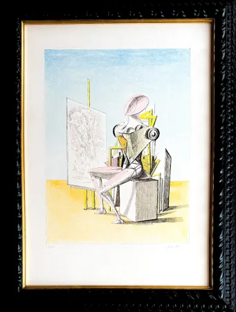 石版画 De Chirico - Il pittore