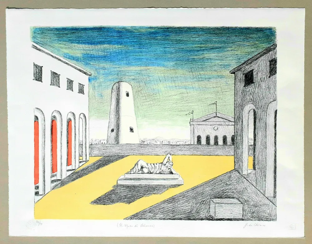 石版画 De Chirico - Il riposo di Arianna