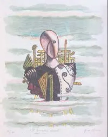 石版画 De Chirico - Il Travatore Errante