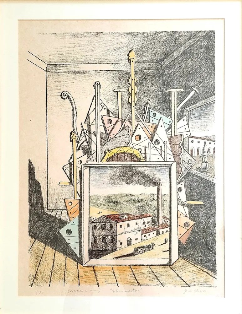 石版画 De Chirico - Interno Metafisico