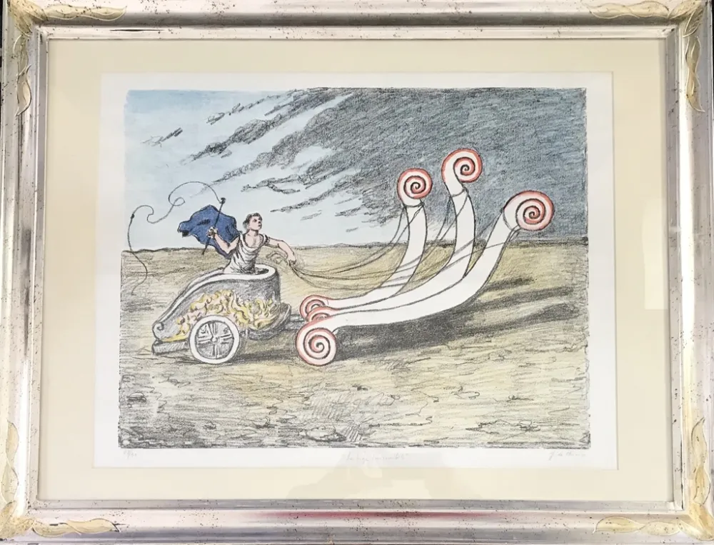 石版画 De Chirico - La Biga invincibile 