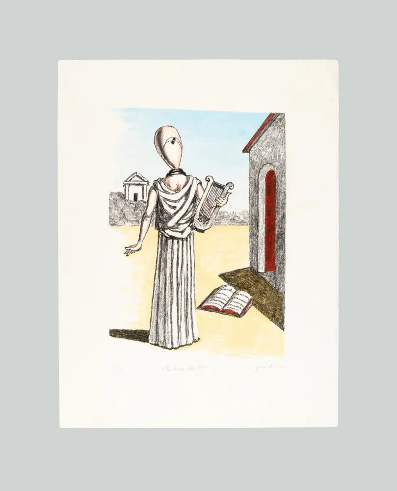 石版画 De Chirico - La Musa della Storia