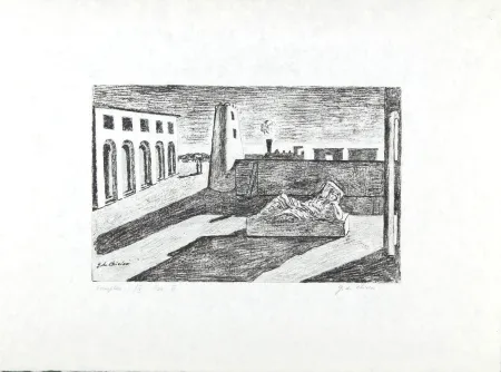 石版画 De Chirico - L'enigma del ritorno