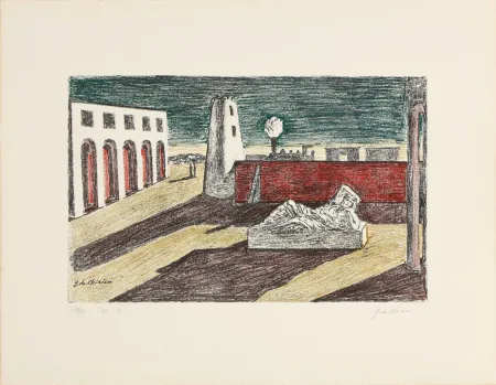 石版画 De Chirico - L'enigma del ritorno