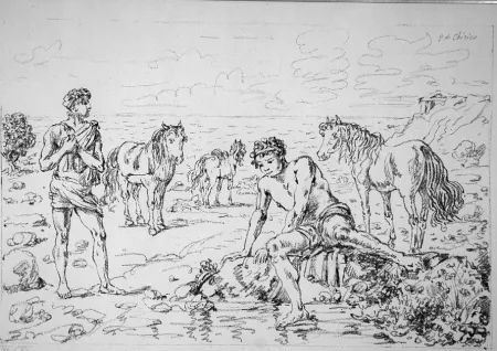 石版画 De Chirico - Narciso Ippofilo