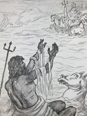 石版画 De Chirico - Nettuno