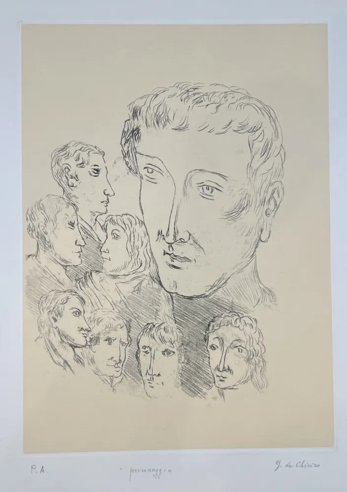 版画 De Chirico - Personaggi 