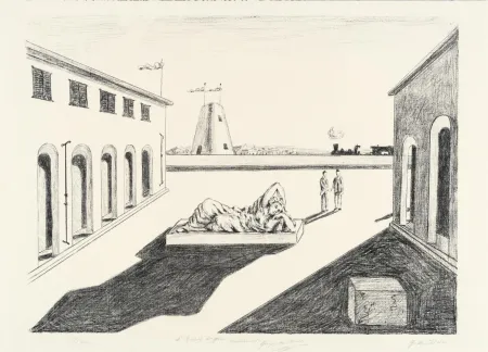 石版画 De Chirico - Piazza d'Italia